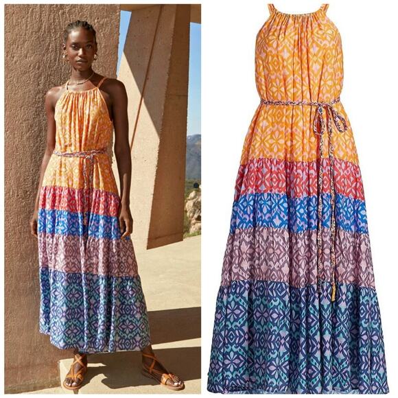 XIRENA -NWT- Fiesta Viv Dress Colorful Vibrant Maxi Summer DressMedium